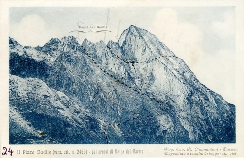Il Pizzo Badile da malga del Marmo